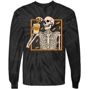 Spooky Halloween Pumpkin Spice Syrup Creamer Tie-Dye Long Sleeve Shirt