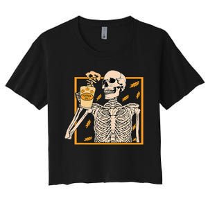 Spooky Halloween Pumpkin Spice Syrup Creamer Women's Crop Top Tee