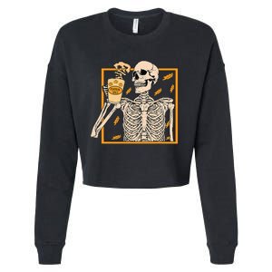 Spooky Halloween Pumpkin Spice Syrup Creamer Cropped Pullover Crew