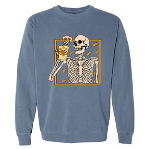 Spooky Halloween Pumpkin Spice Syrup Creamer Garment-Dyed Sweatshirt