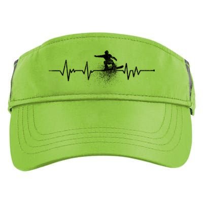 Snowboarding Heartbeat Pulse Distressed For Ski Lovers Cute Gift Adult Drive Performance Visor