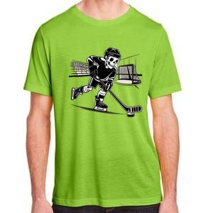 Skeleton Hockey Player In Action Ice Hockey Cute Gift Adult ChromaSoft Performance T-Shirt