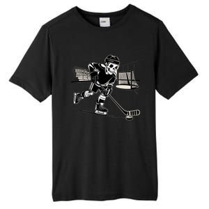 Skeleton Hockey Player In Action Ice Hockey Cute Gift Tall Fusion ChromaSoft Performance T-Shirt