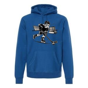 Skeleton Hockey Player In Action Ice Hockey Cute Gift Premium Hoodie