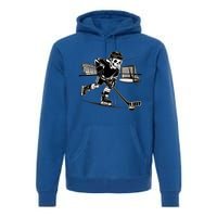 Skeleton Hockey Player In Action Ice Hockey Cute Gift Premium Hoodie