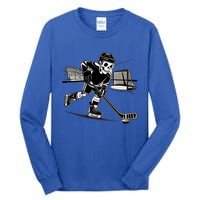 Skeleton Hockey Player In Action Ice Hockey Cute Gift Tall Long Sleeve T-Shirt