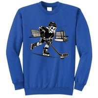 Skeleton Hockey Player In Action Ice Hockey Cute Gift Tall Sweatshirt