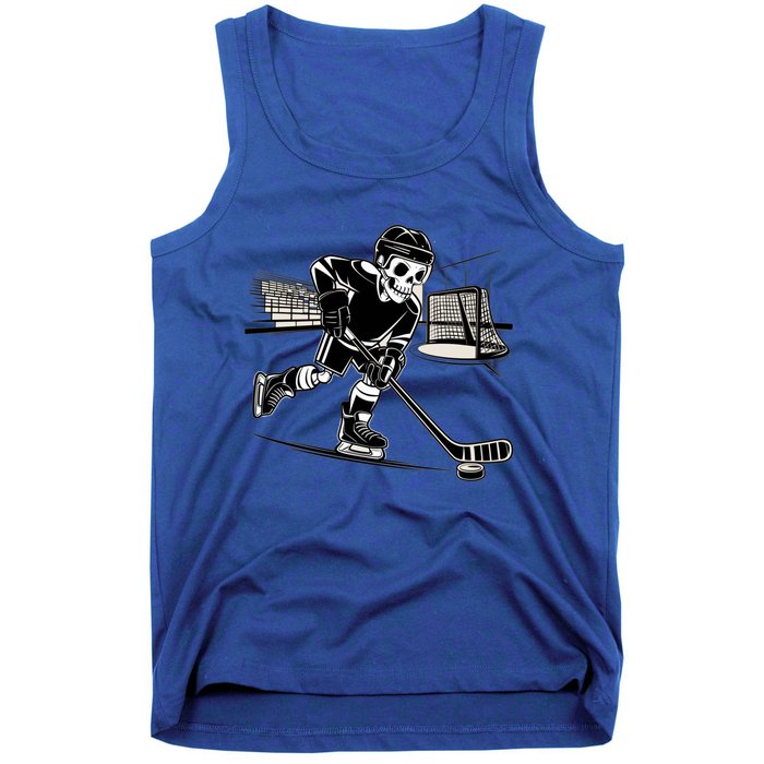 Skeleton Hockey Player In Action Ice Hockey Cute Gift Tank Top