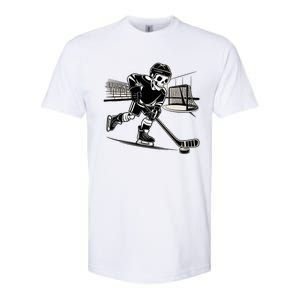 Skeleton Hockey Player In Action Ice Hockey Cute Gift Softstyle CVC T-Shirt