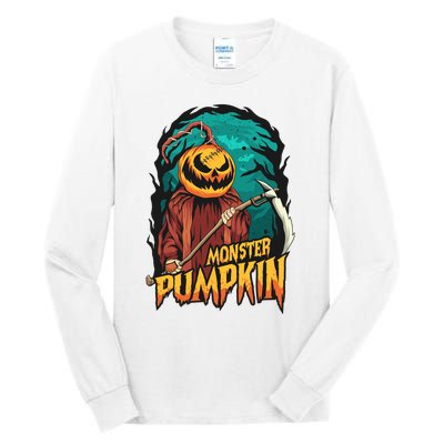 Spooky Halloween Pumpkin Graphic Tall Long Sleeve T-Shirt