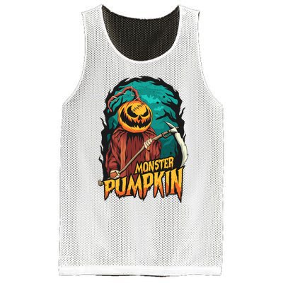 Spooky Halloween Pumpkin Graphic Mesh Reversible Basketball Jersey Tank