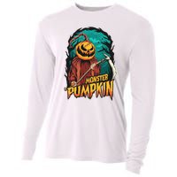 Spooky Halloween Pumpkin Graphic Cooling Performance Long Sleeve Crew