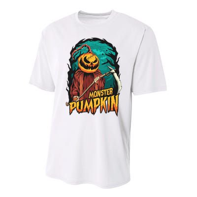 Spooky Halloween Pumpkin Graphic Performance Sprint T-Shirt