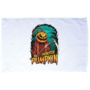 Spooky Halloween Pumpkin Graphic Microfiber Hand Towel