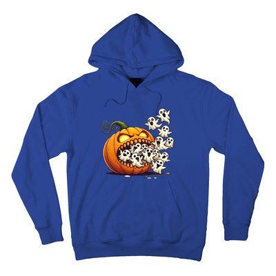 Scary Halloween Pumpkin Eating Ghosts Jackolantern Ghost Gift Hoodie