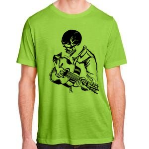 Skeleton Head Playing Acoustic His Guitar Great Adult ChromaSoft Performance T-Shirt