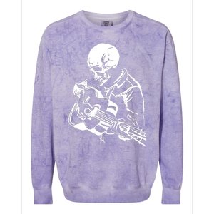 Skeleton Head Playing Acoustic His Guitar Great Colorblast Crewneck Sweatshirt