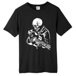 Skeleton Head Playing Acoustic His Guitar Great Tall Fusion ChromaSoft Performance T-Shirt