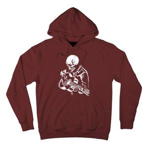 Skeleton Head Playing Acoustic His Guitar Great Hoodie