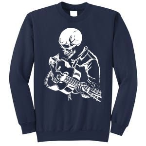 Skeleton Head Playing Acoustic His Guitar Great Sweatshirt