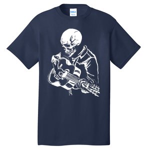 Skeleton Head Playing Acoustic His Guitar Great Tall T-Shirt