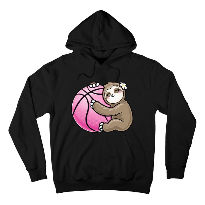 Sloth Hug Pink Ball Basketball Sports Lover Cute Hoodie