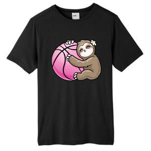 Sloth Hug Pink Ball Basketball Sports Lover Cute Tall Fusion ChromaSoft Performance T-Shirt