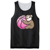 Sloth Hug Pink Ball Basketball Sports Lover Cute Mesh Reversible Basketball Jersey Tank