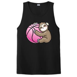 Sloth Hug Pink Ball Basketball Sports Lover Cute PosiCharge Competitor Tank