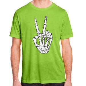 Skeleton Hand Peace Sign Bone Adult ChromaSoft Performance T-Shirt