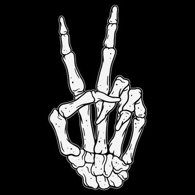 Skeleton Hand Peace Sign Bone T-Shirt