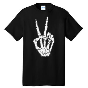 Skeleton Hand Peace Sign Bone Tall T-Shirt