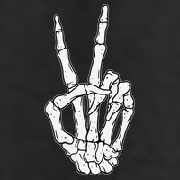 Skeleton Hand Peace Sign Bone Beanie