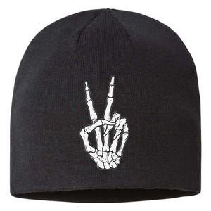 Skeleton Hand Peace Sign Bone Sustainable Beanie