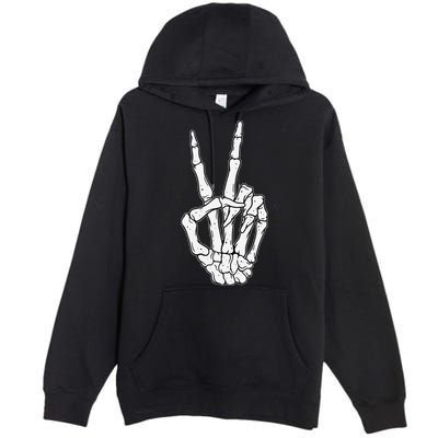 Skeleton Hand Peace Sign Bone Premium Pullover Hoodie
