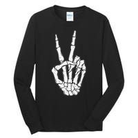 Skeleton Hand Peace Sign Bone Tall Long Sleeve T-Shirt