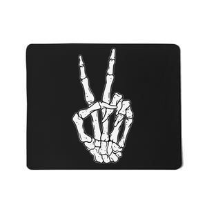 Skeleton Hand Peace Sign Bone Mousepad