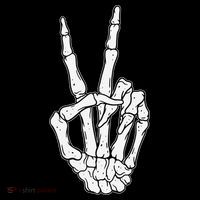 Skeleton Hand Peace Sign Bone Premium T-Shirt
