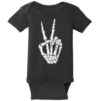 Skeleton Hand Peace Sign Bone Baby Bodysuit