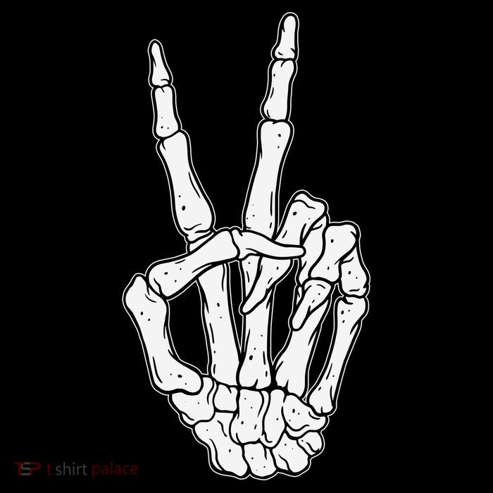 Skeleton Hand Peace Sign Bone Baby Bodysuit