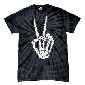 Skeleton Hand Peace Sign Bone Tie-Dye T-Shirt