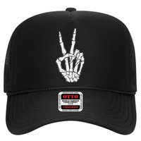 Skeleton Hand Peace Sign Bone Trucker Hat