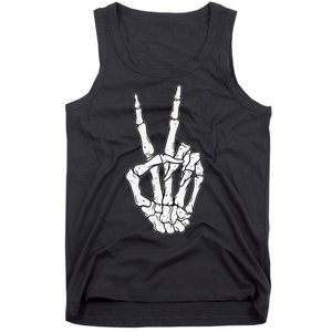 Skeleton Hand Peace Sign Bone Tank Top