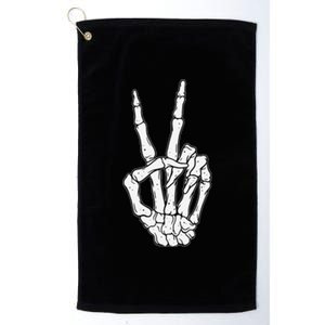 Skeleton Hand Peace Sign Bone Platinum Collection Golf Towel