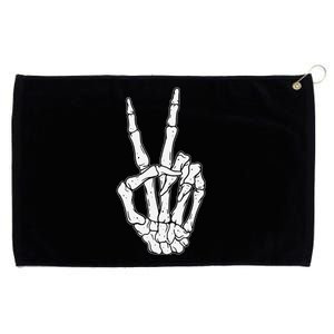 Skeleton Hand Peace Sign Bone Grommeted Golf Towel