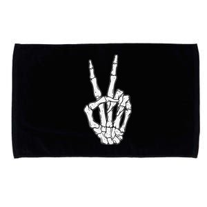 Skeleton Hand Peace Sign Bone Microfiber Hand Towel