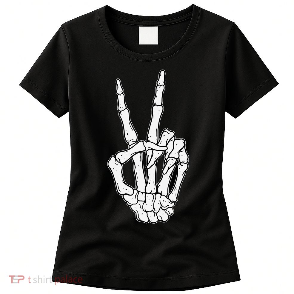 Skeleton Hand Peace Sign Bone Women's T-Shirt