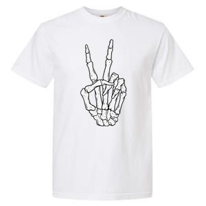 Skeleton Hand Peace Sign Bone Garment-Dyed Heavyweight T-Shirt