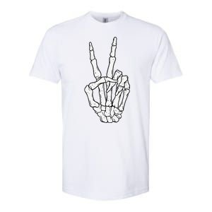 Skeleton Hand Peace Sign Bone Softstyle CVC T-Shirt