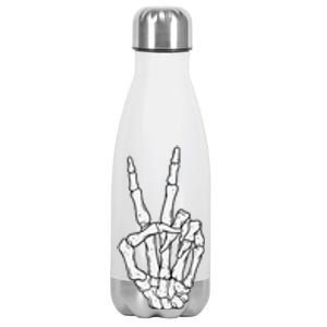 Skeleton Hand Peace Sign Bone Stainless Steel Insulated Water Bottle